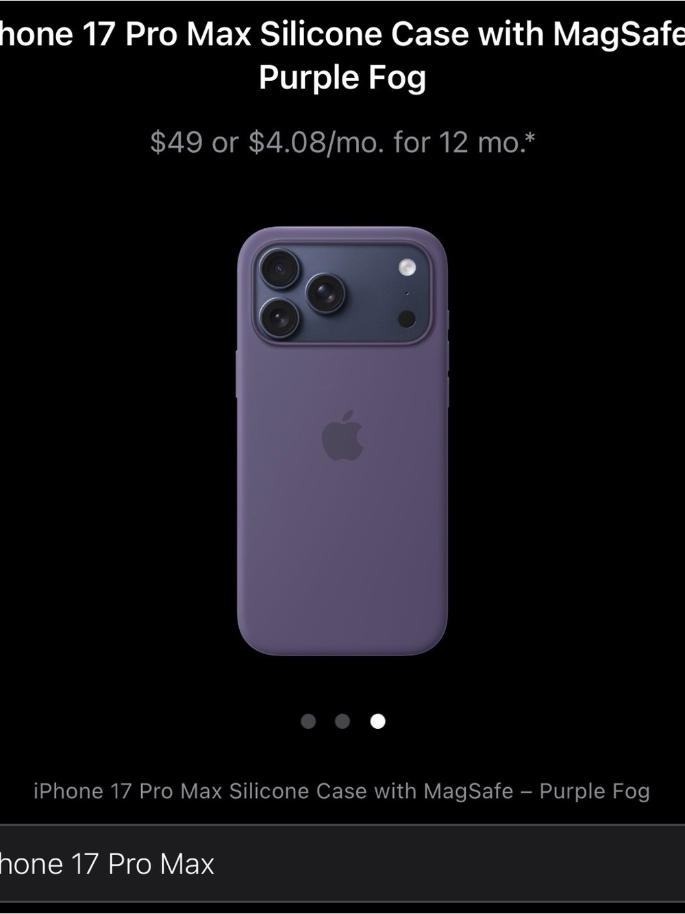 Apple iPhone 17 Pro Max Silicone Case with MagSafe - Purple Fog